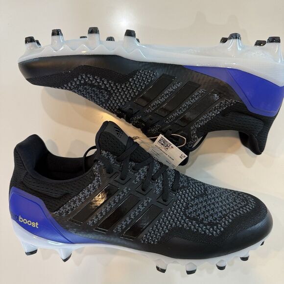 Men’s Size 11 Adidas Ultraboost Football Cleats Black Blue Woven JP7410 New main image 4